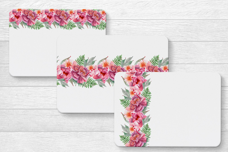 peonies-watercolor-seamless-border