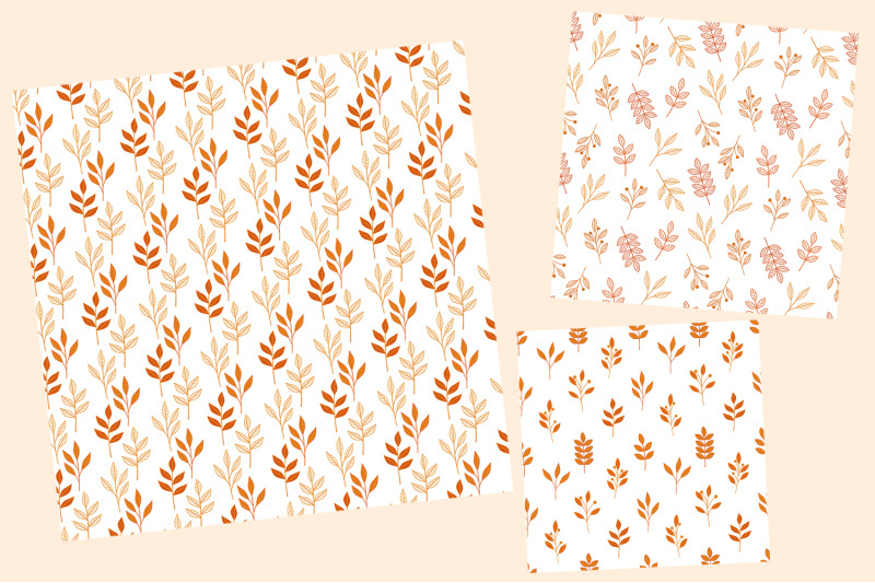 autumn-plants-pattern-plants-svg-orange-plants-pattern