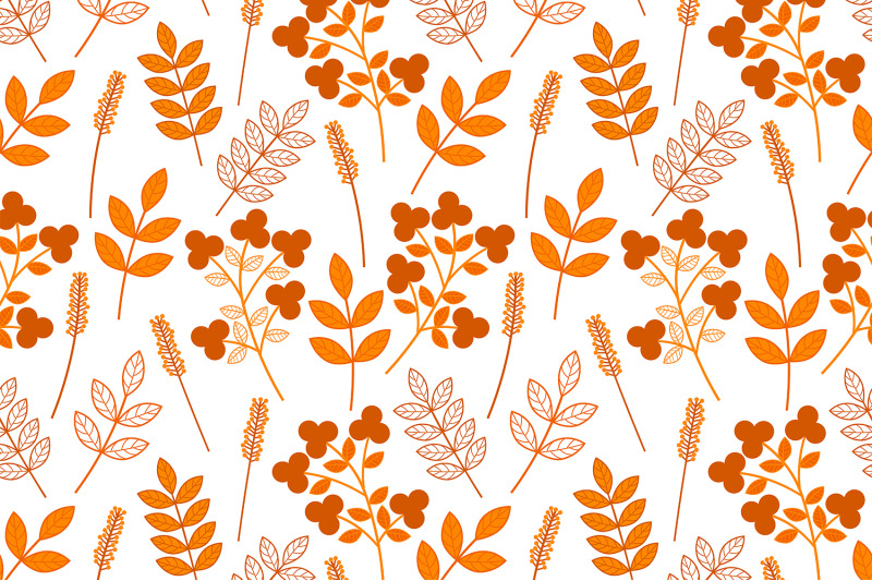 autumn-plants-pattern-plants-svg-orange-plants-pattern