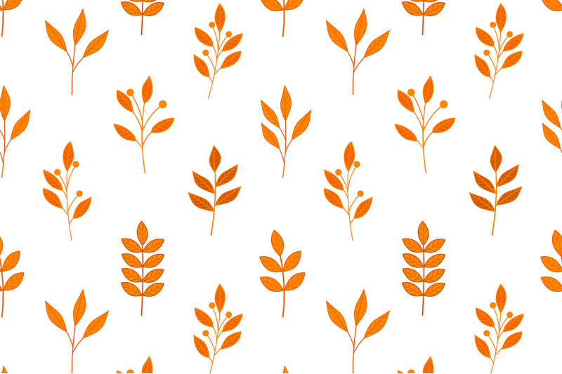 autumn-plants-pattern-plants-svg-orange-plants-pattern