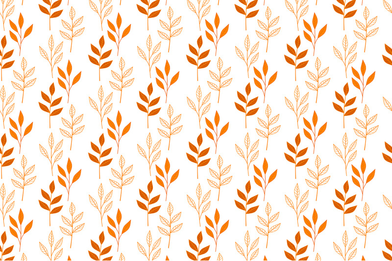 autumn-plants-pattern-plants-svg-orange-plants-pattern