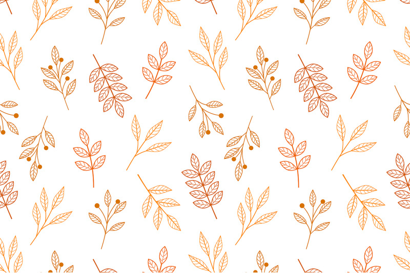 autumn-plants-pattern-plants-svg-orange-plants-pattern