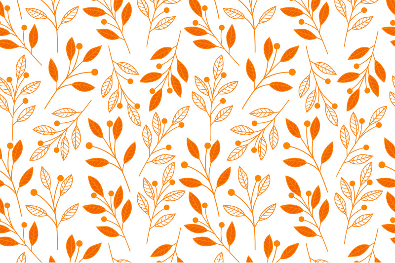 autumn-plants-pattern-plants-svg-orange-plants-pattern