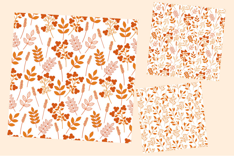 autumn-plants-pattern-plants-svg-orange-plants-pattern