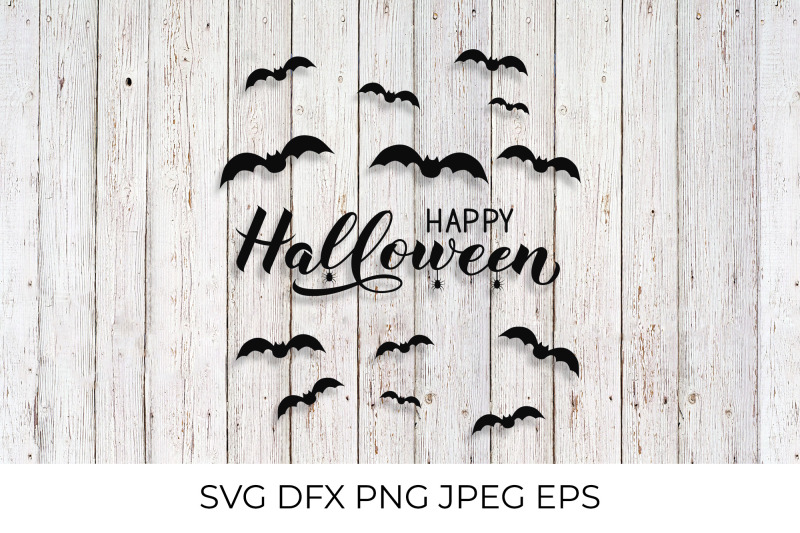 happy-halloween-lettering-with-silhouette-of-spiders-and-bats