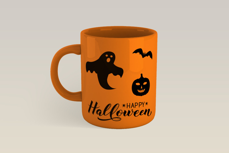 happy-halloween-lettering-with-silhouette-of-pumpkin-bat-ghost-and-s