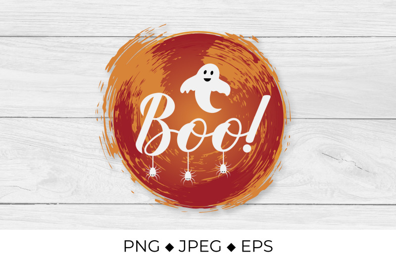 boo-hand-lettering-with-cute-cartoon-ghost-and-spiders