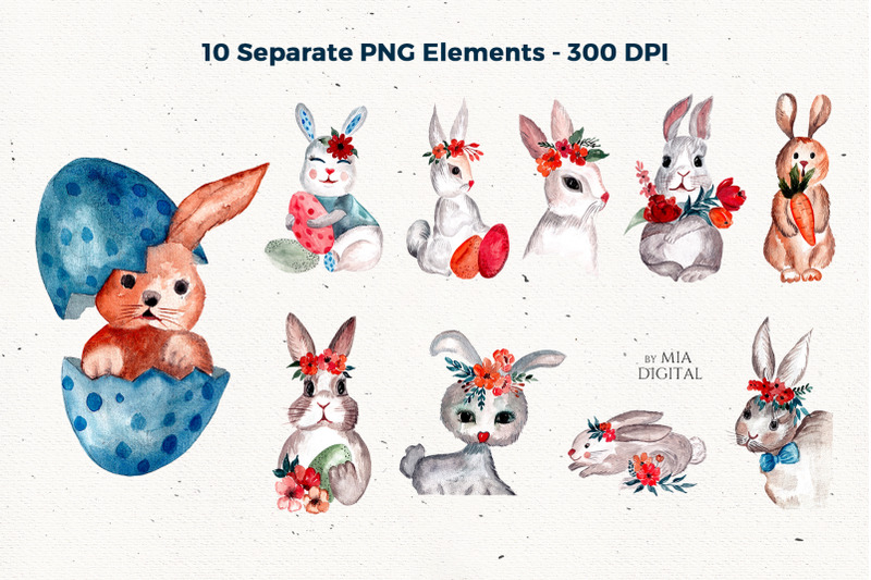 pet-rabbit-watercolor-cliparts-png-bunnies-with-flowers-and-eggs