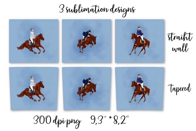 horse-riding-sublimation-design-skinny-tumbler-wrap-design