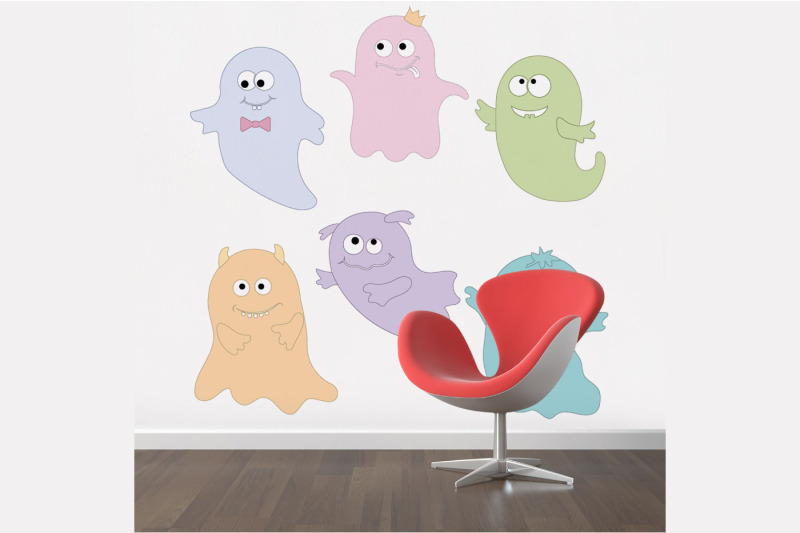 ghosts-with-cute-faces-for-the-halloween-holiday-clipart