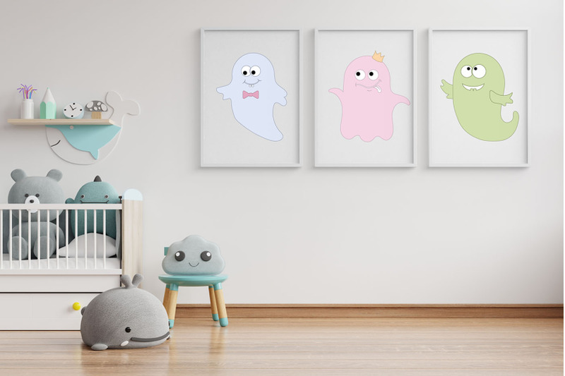 ghosts-with-cute-faces-for-the-halloween-holiday-clipart