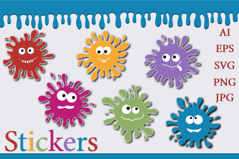 stickers-and-clip-art-color-blots-monsters