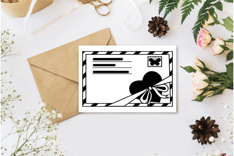 set-of-decorated-envelopes-black-contour-contour