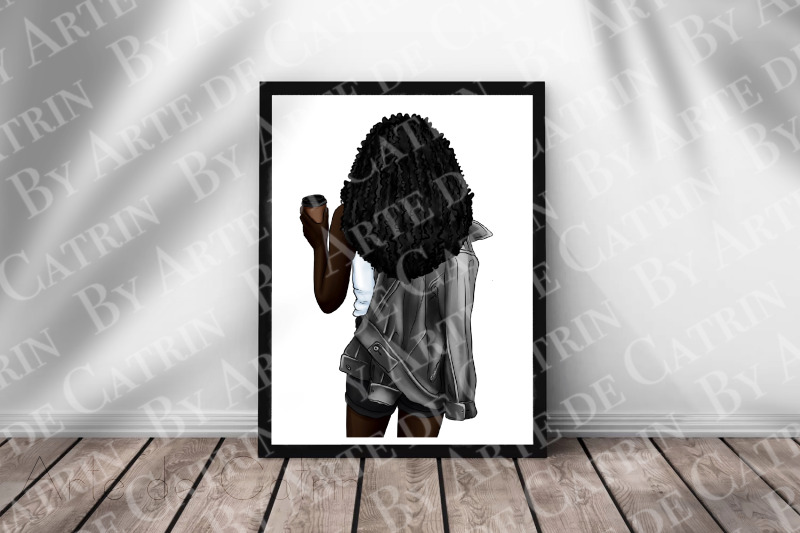 coffee-girl-clipart-customizable-png-fashion-girl-denim-girl