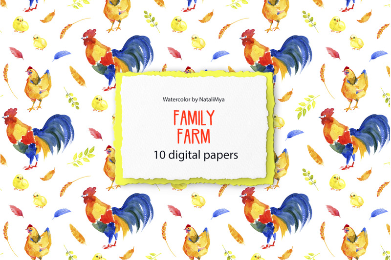 family-farm-digital-paper-pack