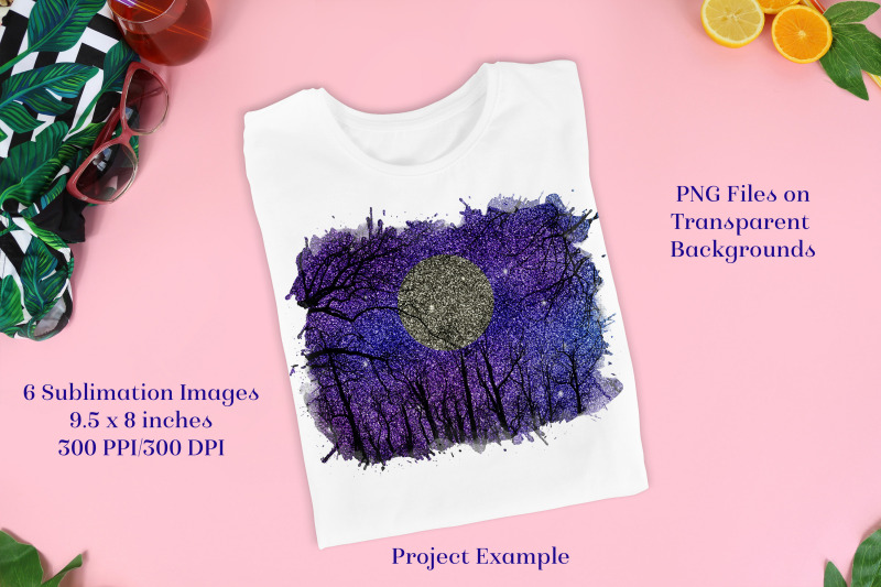 sublimation-png-designs-starry-forest-glitter