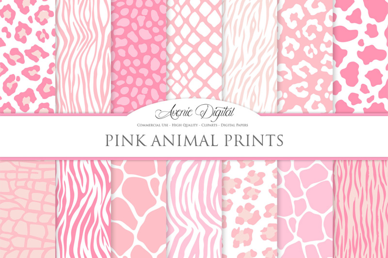 pink-animal-print-digital-papers-vector-seamless-patterns