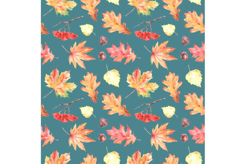 leaf-fall-watercolor-seamless-pattern-watercolor-leaves-thanksgiving