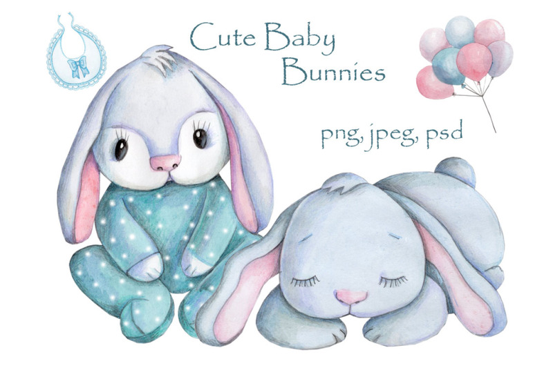 cute-baby-bunnies-watercolor-illustrations