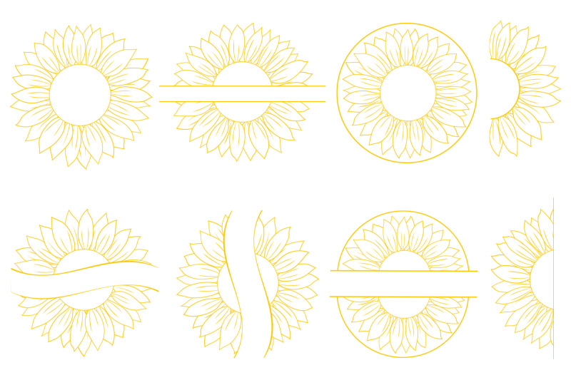 sunflower-monogram-sunflower-svg-sunflower-graphic-clipart