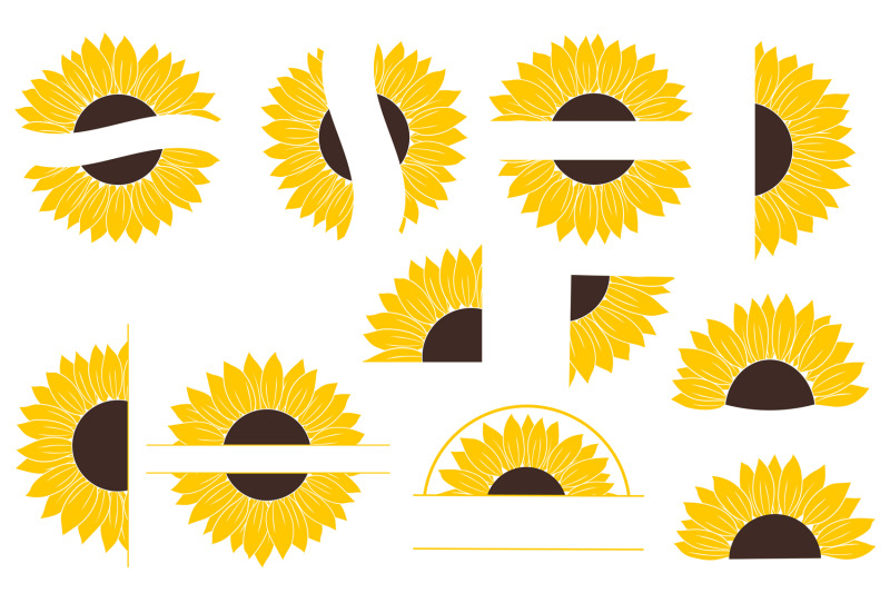 sunflower-monogram-sunflower-svg-sunflower-graphic-clipart