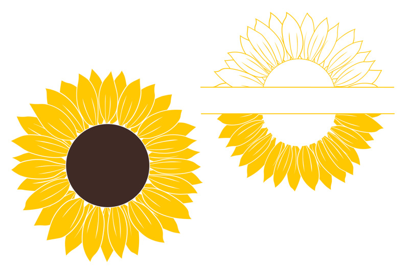 sunflower-monogram-sunflower-svg-sunflower-graphic-clipart