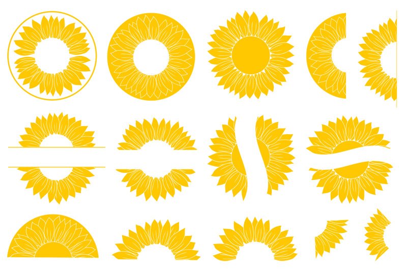 sunflower-monogram-sunflower-svg-sunflower-graphic-clipart