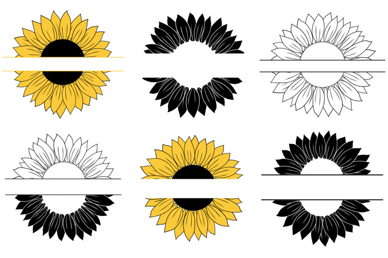 sunflower-graphic-sunflower-monogram-sunflower-svg