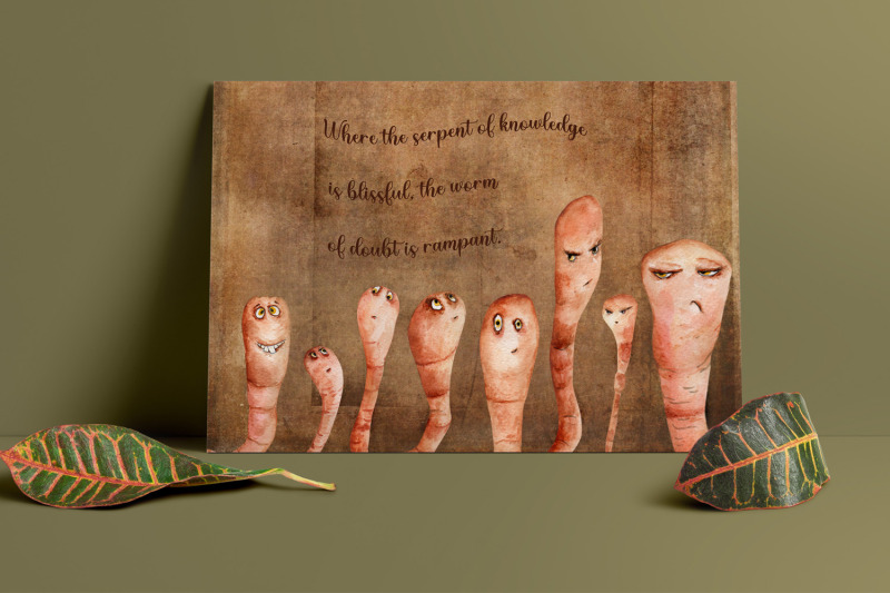 collection-of-watercolor-worms