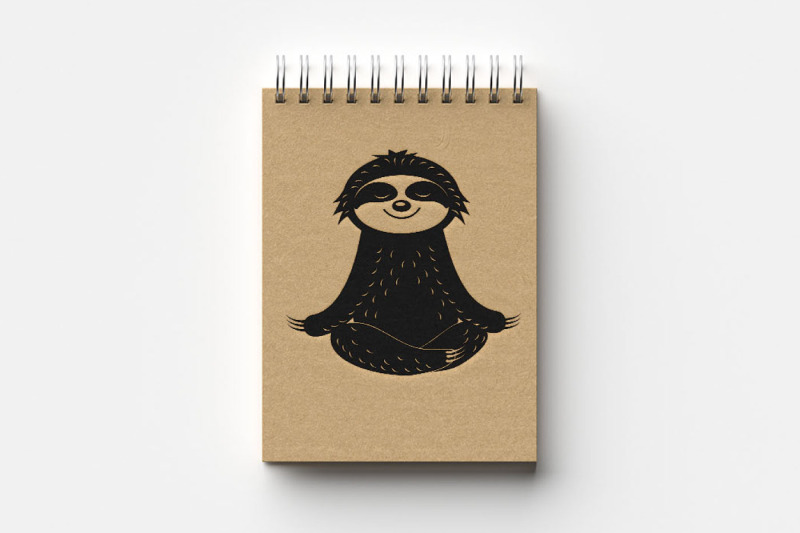 cute-character-sloth-meditates-monogram-svg