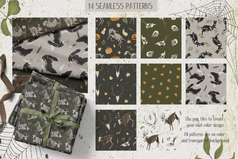 halloween-digital-papers-seamless-patterns