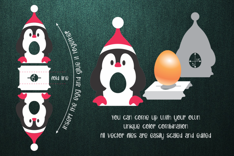 penguin-christmas-chocolate-egg-holder-template-svg