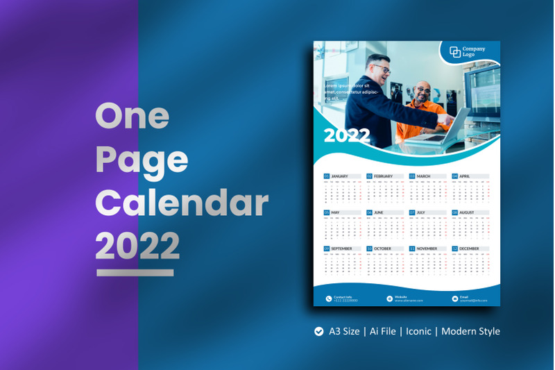 blue-wave-one-page-calendar-2022