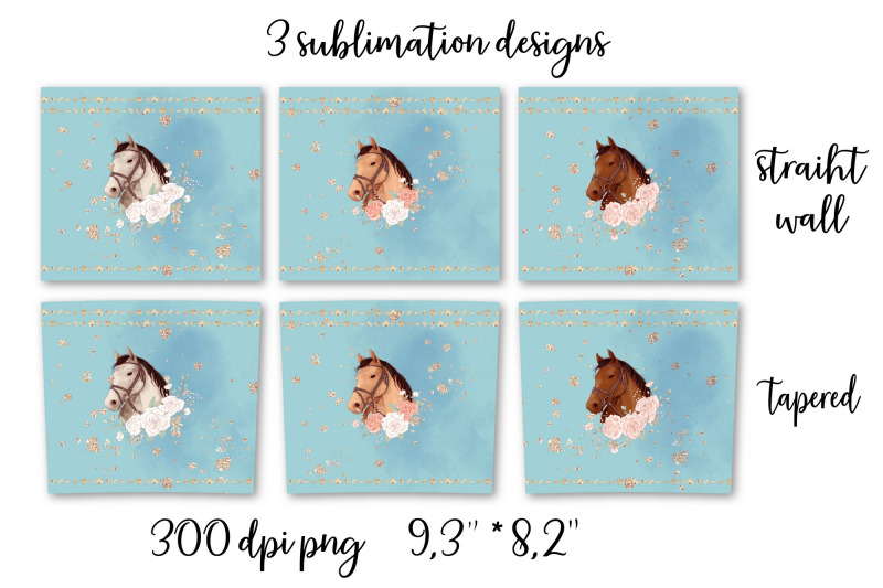 horse-sublimation-design-skinny-tumbler-wrap-design