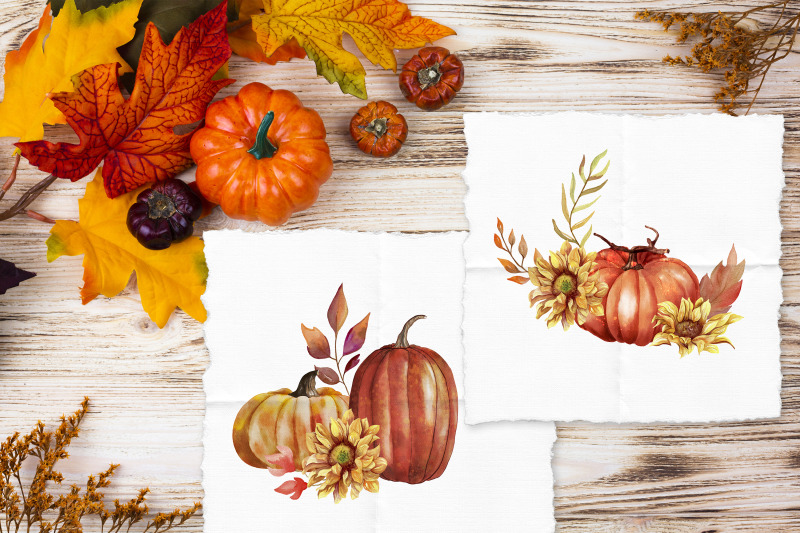 autumn-clipart-sunflower-bouquet-sublimation-pumpkin-png