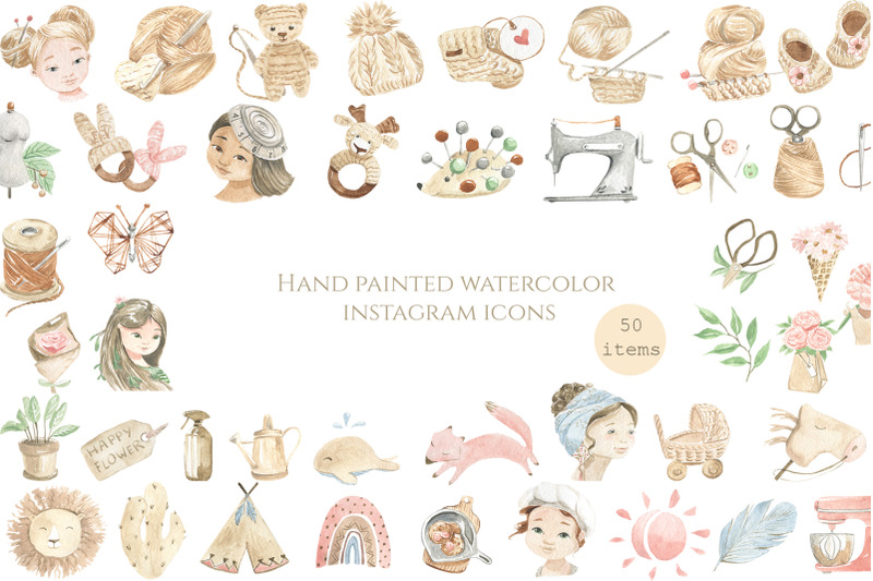 hand-painted-watercolor-icons