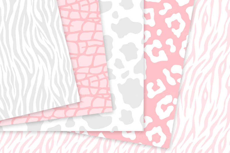 pink-and-grey-animal-prints-background-seamless-vector-patterns