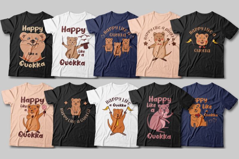 happy-like-a-quokka-illustration-t-shirt-designs-bundle