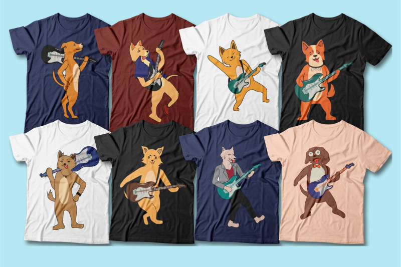 funny-dog-playing-guitar-t-shirt-designs-bundle