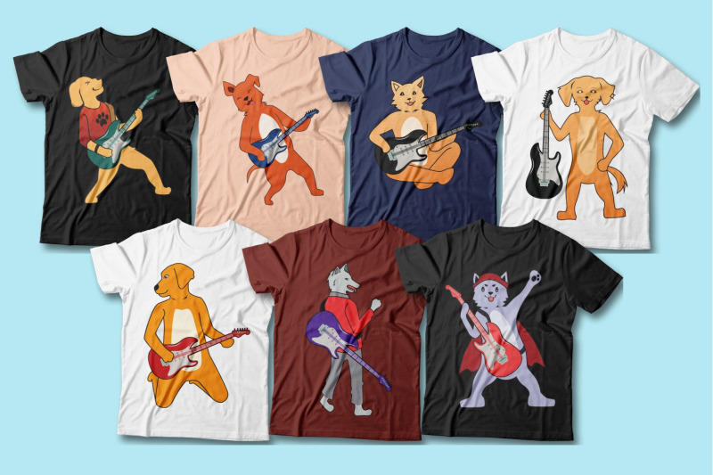 funny-dog-playing-guitar-t-shirt-designs-bundle