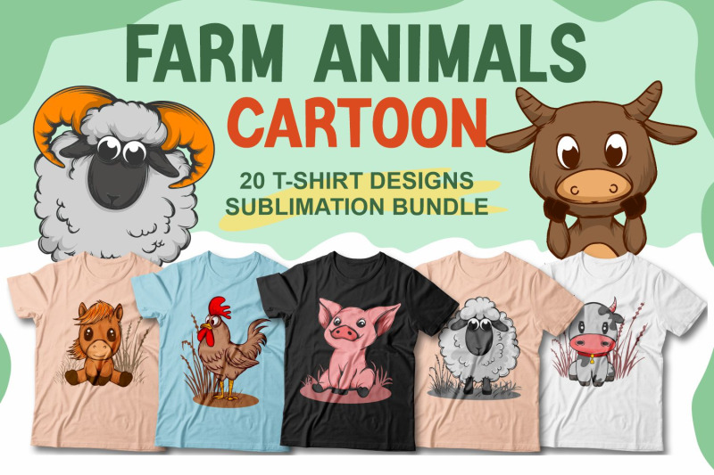 cute-farm-animals-cartoon-illustration-t-shirt-designs-bundle