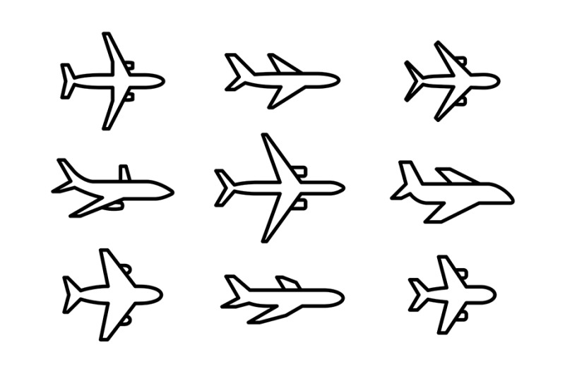 airplane-icon-set