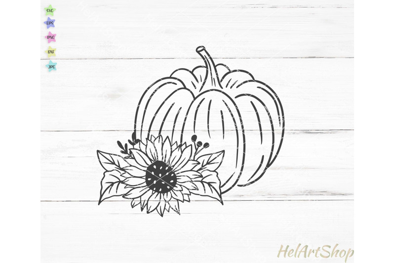 pumpkin-nbsp-with-sunflower-svg