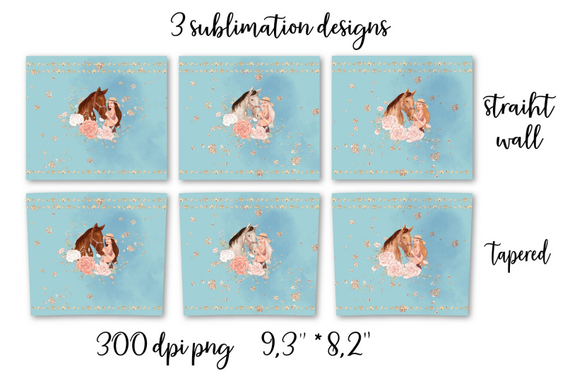 horse-sublimation-design-skinny-tumbler-wrap-design