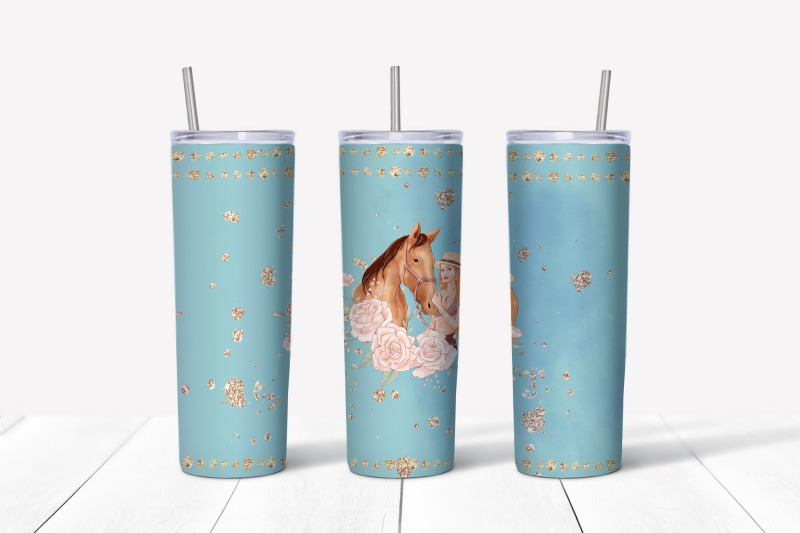 horse-sublimation-design-skinny-tumbler-wrap-design