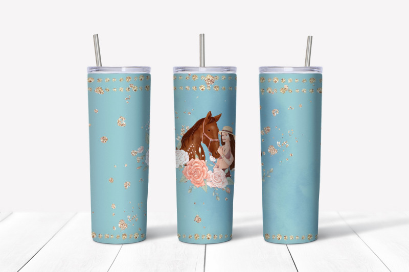 horse-sublimation-design-skinny-tumbler-wrap-design