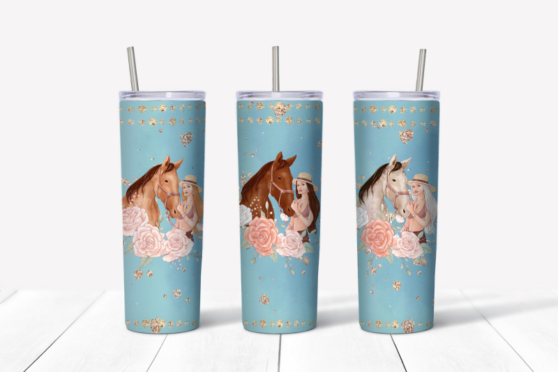 horse-sublimation-design-skinny-tumbler-wrap-design