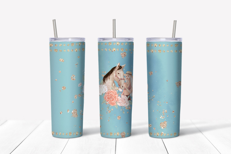 horse-sublimation-design-skinny-tumbler-wrap-design