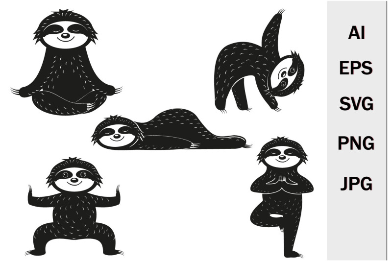 bundle-cute-animal-sloth-does-fitness-monogram-svg-format