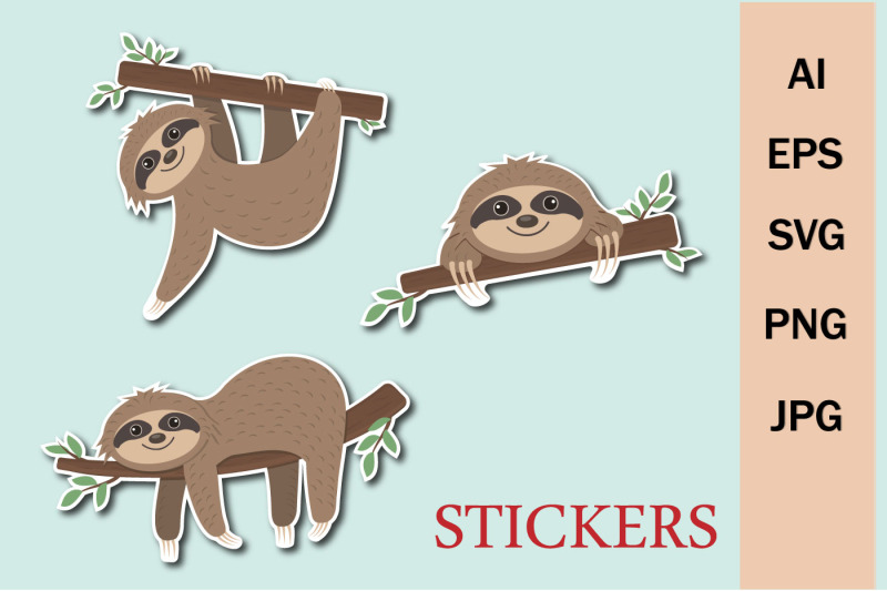 cute-sloth-characters-stickers